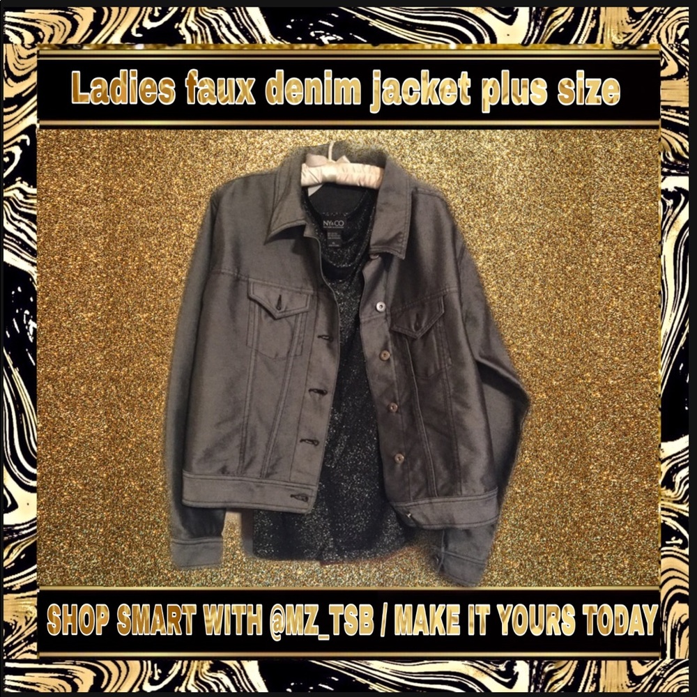 Ladies faux denim jacket plus size